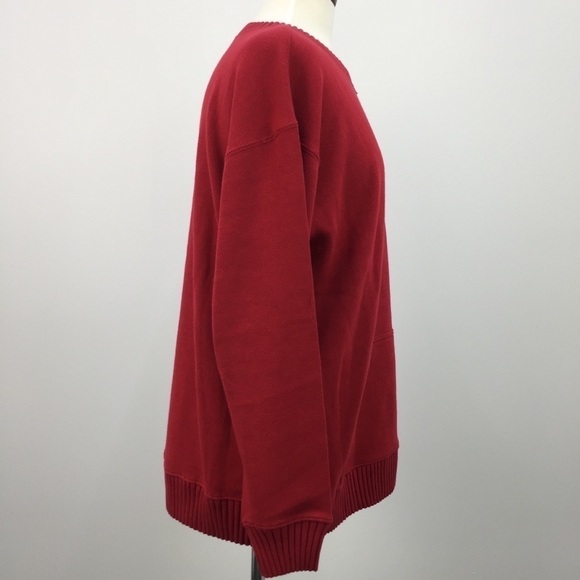 Liz Claiborne Red Crew Neck Cotton Sweater sz M - Picture 4 of 11